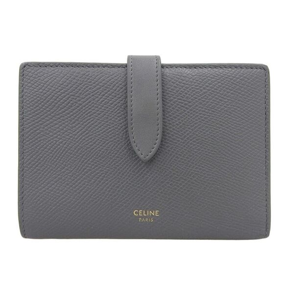 Celine Medium Strap Wallet Leather Gray - Picture 1 of 6